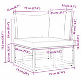 Outdoor Furniture with Cushion with Pillow Black Aluminium