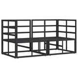 Outdoor Furniture with Cushion with Pillow Black Aluminium