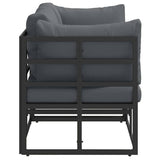 Outdoor Furniture with Cushion with Pillow Black Aluminium