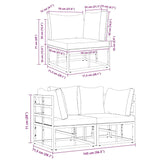 Outdoor Furniture with Cushion with Pillow Black Aluminium