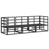 Outdoor Furniture with Cushion with Pillow Black Aluminium