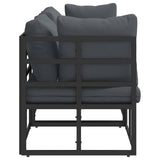 Outdoor Furniture with Cushion with Pillow Black Aluminium