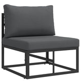 Outdoor Furniture with Cushion with Pillow Black Aluminium