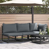 Outdoor Furniture with Cushion with Pillow Black Aluminium