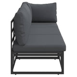 Outdoor Furniture with Cushion with Pillow Black Aluminium