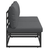 Outdoor Furniture with Cushion with Pillow Black Aluminium