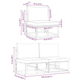 Outdoor Furniture with Cushion with Pillow Black Aluminium