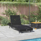 Sunlounger Black 70 x 197 x 82 cm Poly Rattan and Metal