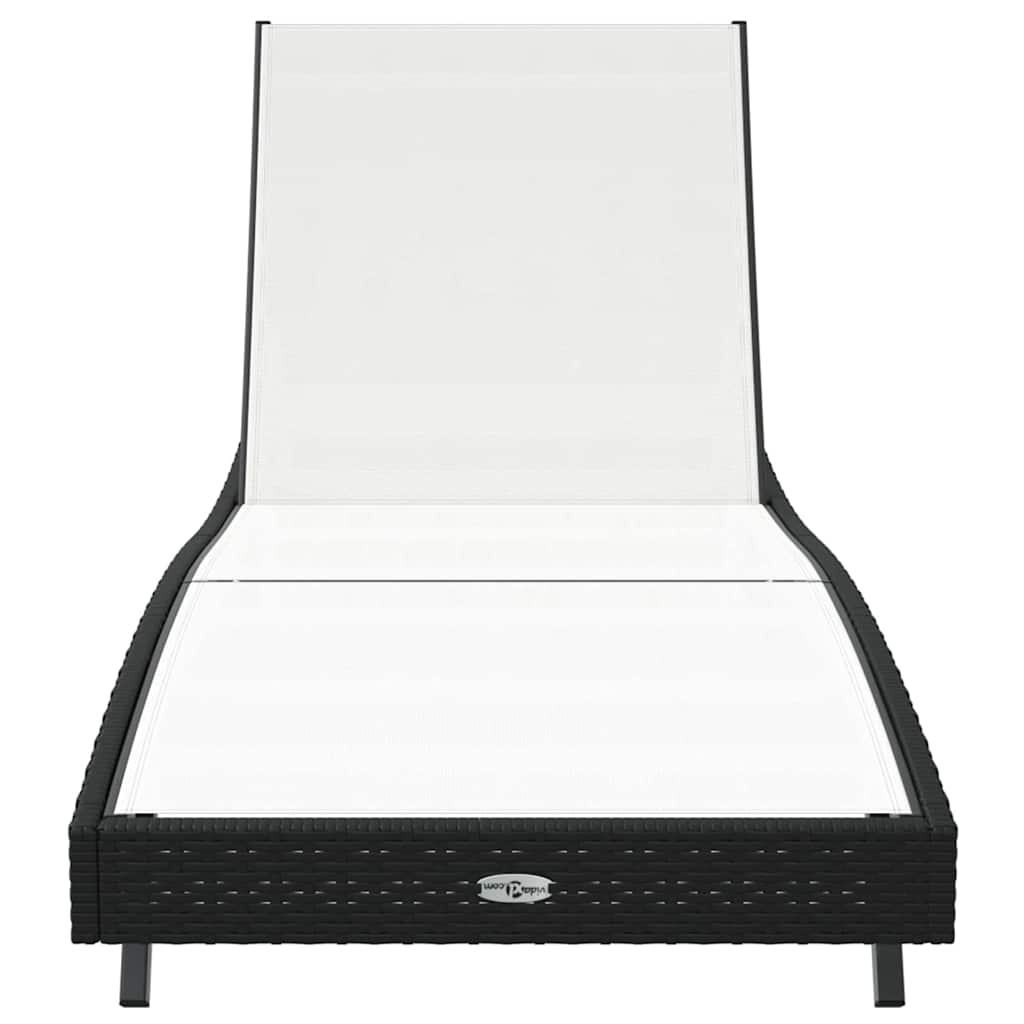 Sunlounger Reclining 1-person Black and White 70 x 197 x 82 cm