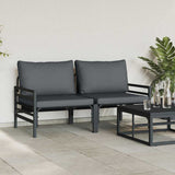 Outdoor Furniture with Cushion with Pillow Anthracite Steel