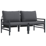 Outdoor Furniture with Cushion with Pillow Anthracite Steel