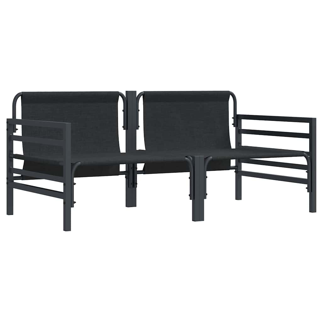 Outdoor Furniture with Cushion with Pillow Anthracite Steel