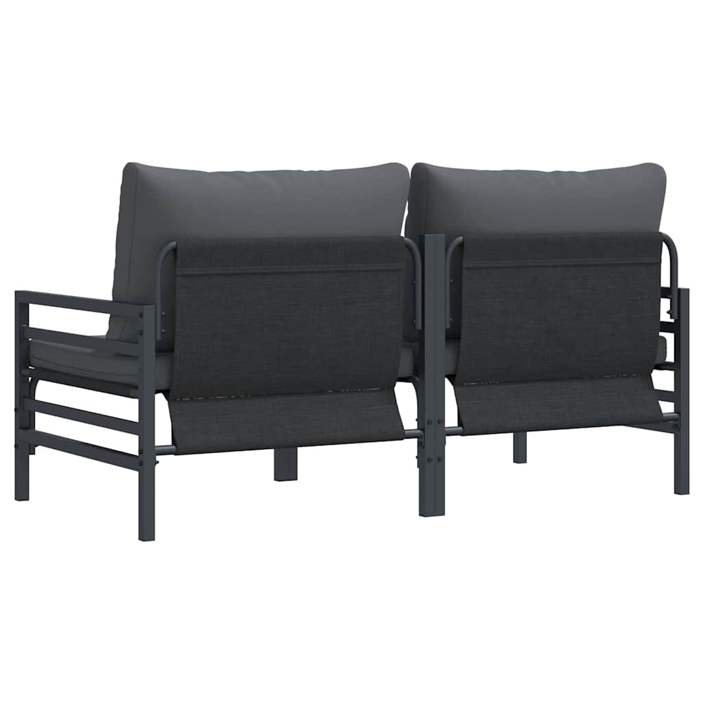 Outdoor Furniture with Cushion with Pillow Anthracite Steel
