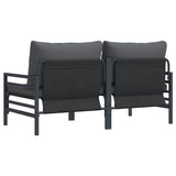 Outdoor Furniture with Cushion with Pillow Anthracite Steel