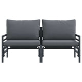 Outdoor Furniture with Cushion with Pillow Anthracite Steel