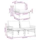 Outdoor Furniture with Cushion with Pillow Anthracite Steel