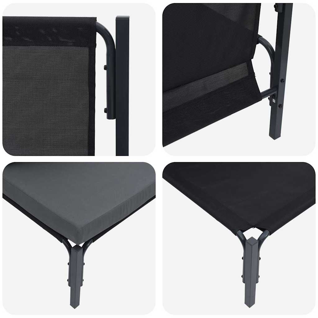 Outdoor Furniture with Cushion with Pillow Anthracite Steel