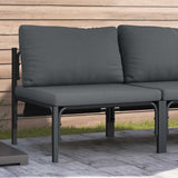 Outdoor Furniture with Cushion with Pillow Anthracite Steel