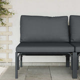Outdoor Furniture with Cushion with Pillow Anthracite Steel