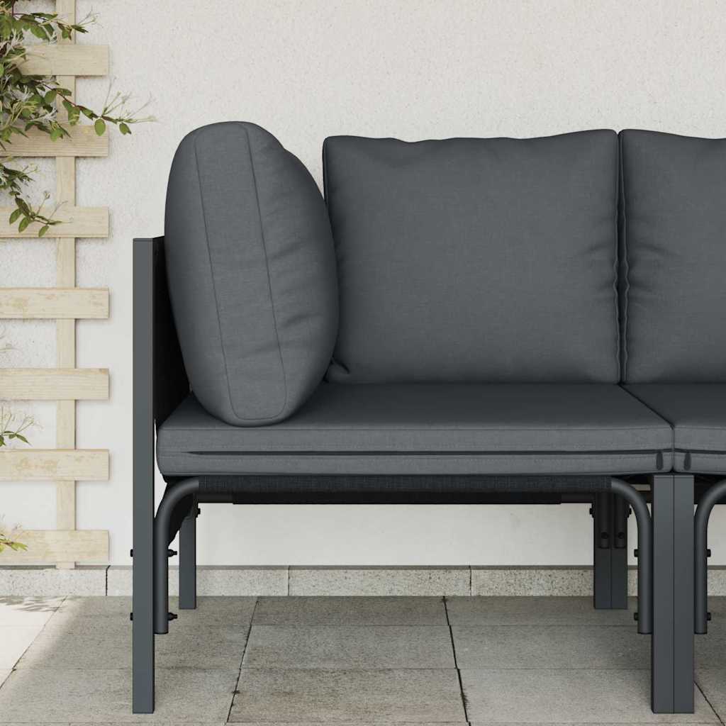 Outdoor Furniture with Cushion with Pillow Anthracite Steel