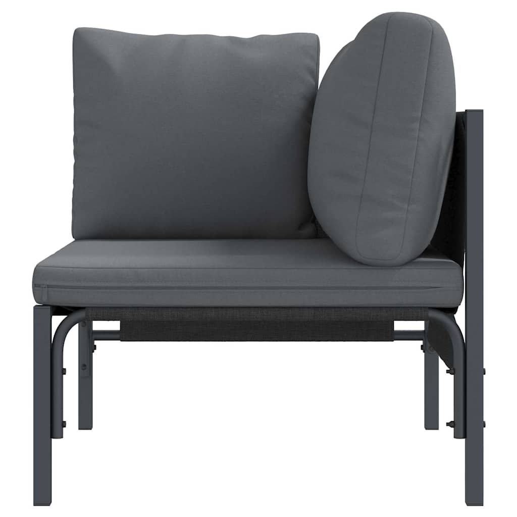 Outdoor Furniture with Cushion with Pillow Anthracite Steel