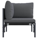 Outdoor Furniture with Cushion with Pillow Anthracite Steel