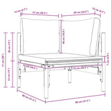 Outdoor Furniture with Cushion with Pillow Anthracite Steel