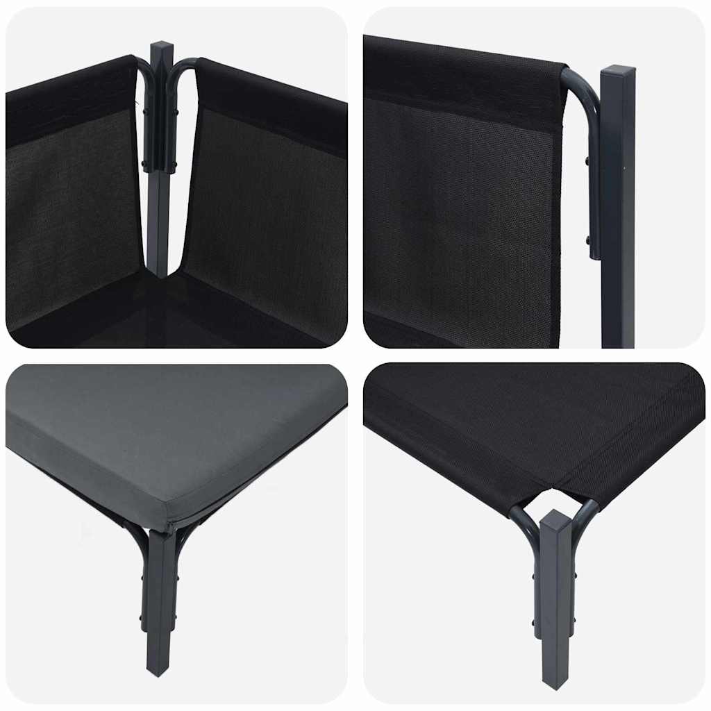 Outdoor Furniture with Cushion with Pillow Anthracite Steel