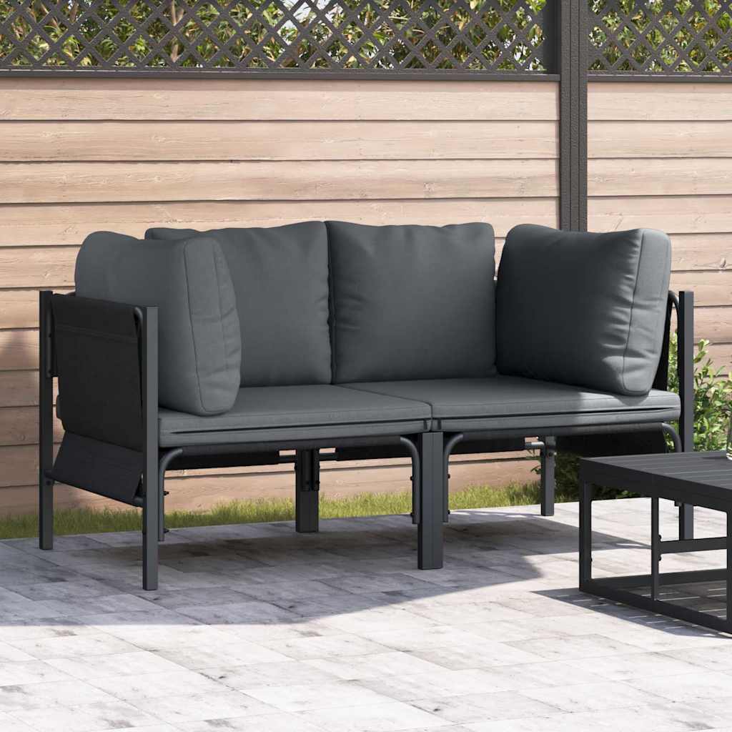 Outdoor Furniture with Cushion with Pillow Anthracite Steel