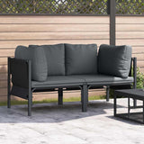 Outdoor Furniture with Cushion with Pillow Anthracite Steel