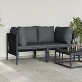 Outdoor Furniture with Cushion with Pillow Anthracite Steel
