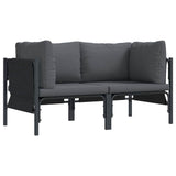 Outdoor Furniture with Cushion with Pillow Anthracite Steel