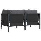 Outdoor Furniture with Cushion with Pillow Anthracite Steel