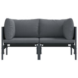 Outdoor Furniture with Cushion with Pillow Anthracite Steel