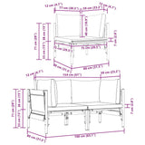Outdoor Furniture with Cushion with Pillow Anthracite Steel