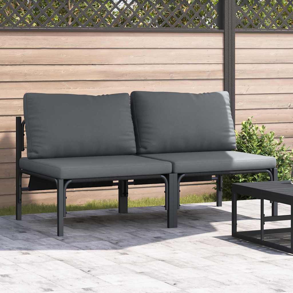 Outdoor Furniture with Cushion with Pillow Anthracite Steel