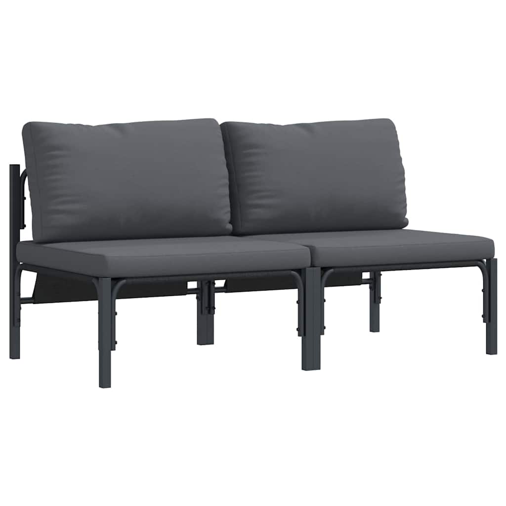 Outdoor Furniture with Cushion with Pillow Anthracite Steel