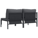Outdoor Furniture with Cushion with Pillow Anthracite Steel
