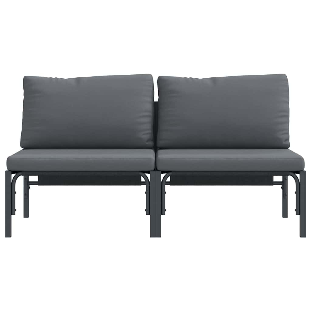 Outdoor Furniture with Cushion with Pillow Anthracite Steel
