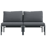Outdoor Furniture with Cushion with Pillow Anthracite Steel