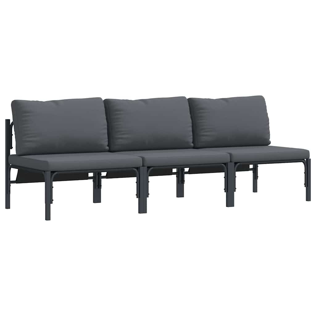 Outdoor Furniture with Cushion with Pillow Anthracite Steel