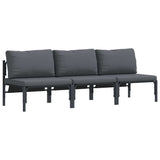 Outdoor Furniture with Cushion with Pillow Anthracite Steel