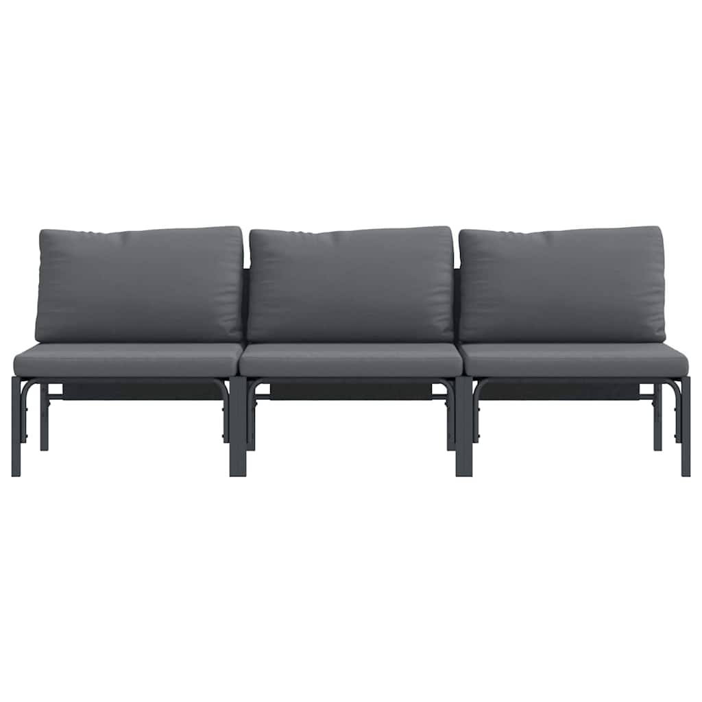 Outdoor Furniture with Cushion with Pillow Anthracite Steel