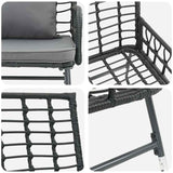 Garden Bench Black and Anthracite Poly rattan, steel