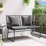 Garden Bench Black and Anthracite Poly rattan, steel