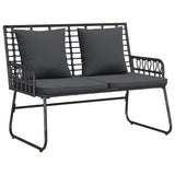 Garden Bench Black and Anthracite Poly rattan, steel