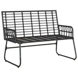 Garden Bench Black and Anthracite Poly rattan, steel