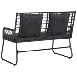 Garden Bench Black and Anthracite Poly rattan, steel
