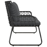 Garden Bench Black and Anthracite Poly rattan, steel