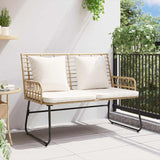 Garden Bench Brown and Cream Poly rattan, steel